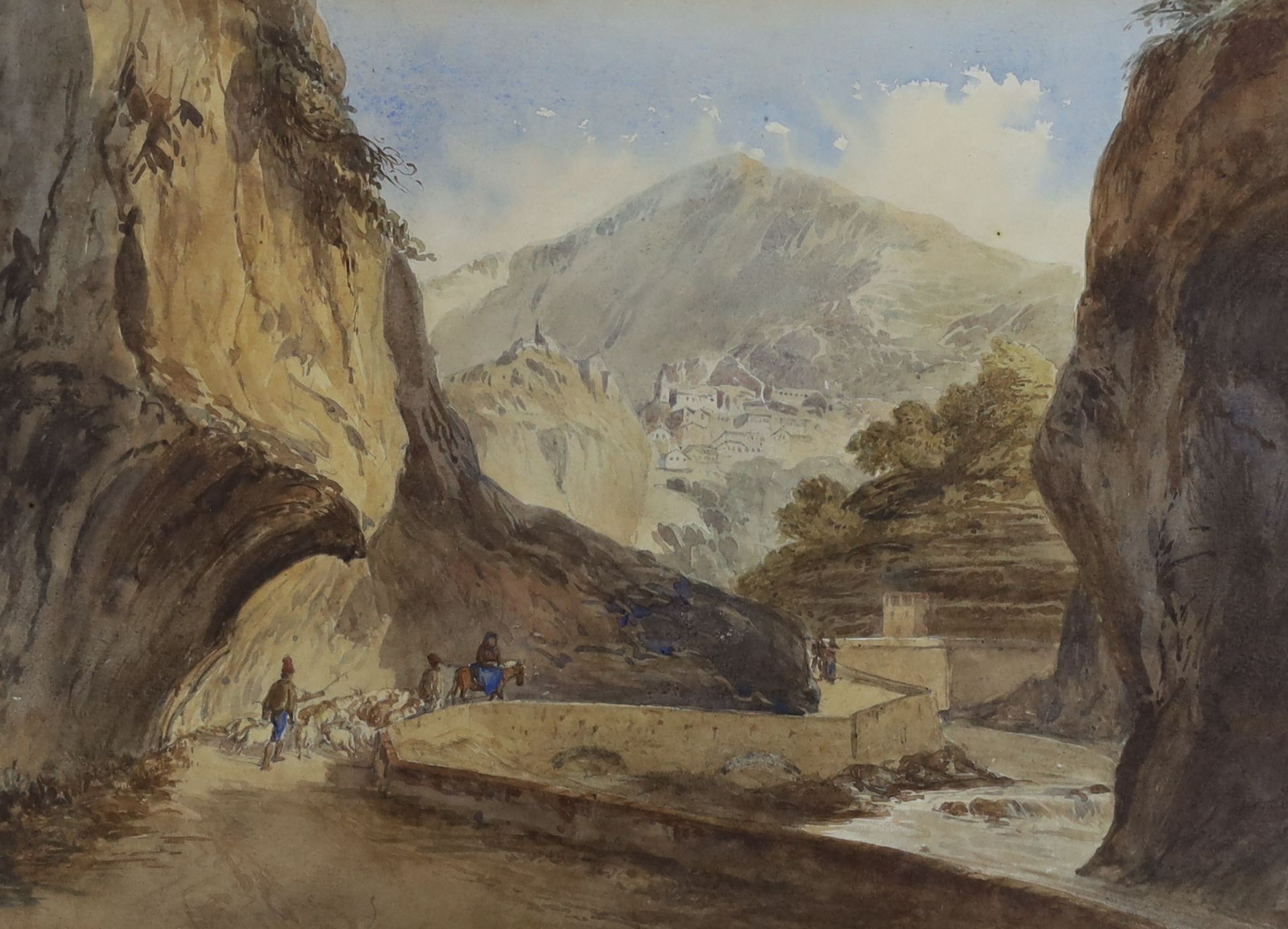 19th century English School, two watercolours, Mountainous landscapes in Greece and The Alps, largest 37 x 51cm